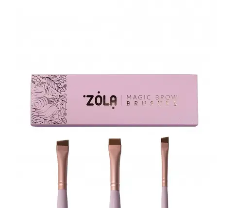 Набір пензлів Zola для фарбування брів Magic Brow Brushes світло-рожевий, фото 1