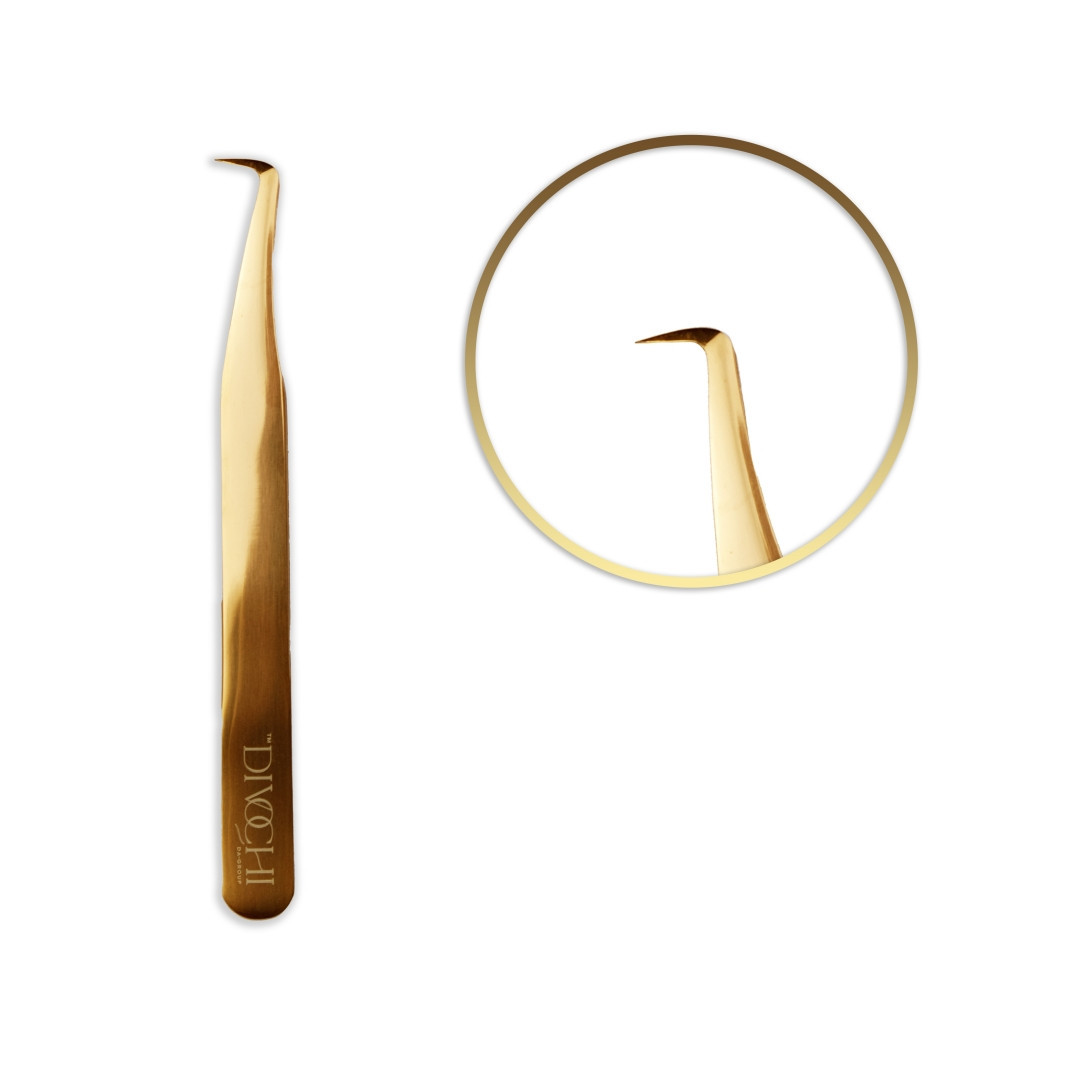 Пінцет круглий чобіток Divochi Gold C