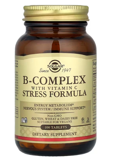 B-Complex with Vitamin C Stress Formula Solgar 100 таблеток, фото 1