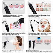 Апарат для гідродермабразії SVS 10 в 1 — глибоке очищення обличчя, воднево-киснева терапія та ліфтинг шкіри навколо очей, фото 5