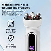 3 в 1 RF нагрівальний EMS роликовий масажер для обличчя 360° — ліфтинг, омолодження та боротьба зі зморшками, фото 5