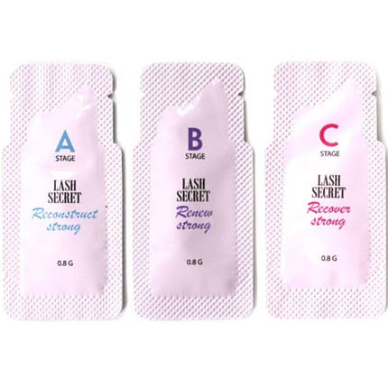 Набір складів A+B+C для ламінування вій Strong Lash Secret 0,8 г (у саше), фото 1