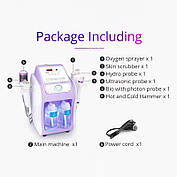 Професійний 6 в 1 воднево-кисневий апарат для обличчя SVS — мікродермабразія, біоліфтинг і бульбашковий догляд, фото 4