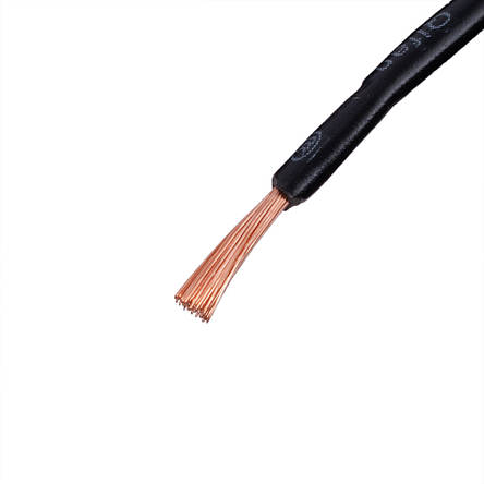 Дріт багатожильний 1.5mm2 (16AWG/48xD0.20 мм, мідь, PVC), чорний, 1 м, фото 2