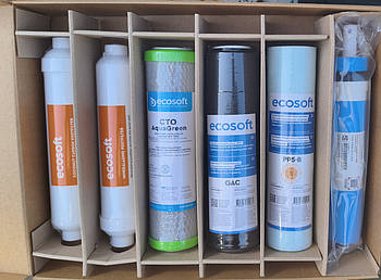 Набор 6 картриджей для фильтра обратного осмоса Ecosoft Absolute на 12 месяцев