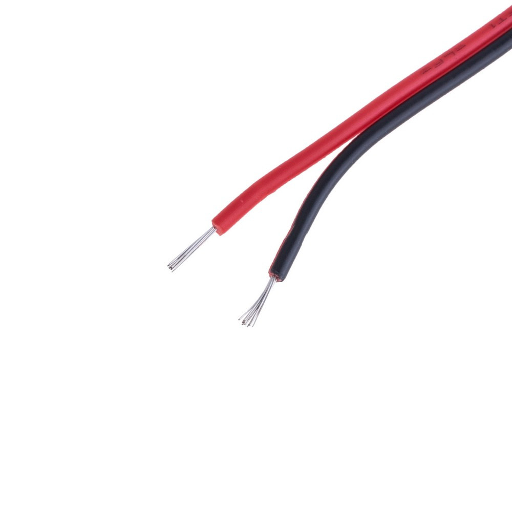 Дріт живлення плоский 2-жильний 24 AWG (PVC, 11/0.14/TS) чорний + червоний, 1 м