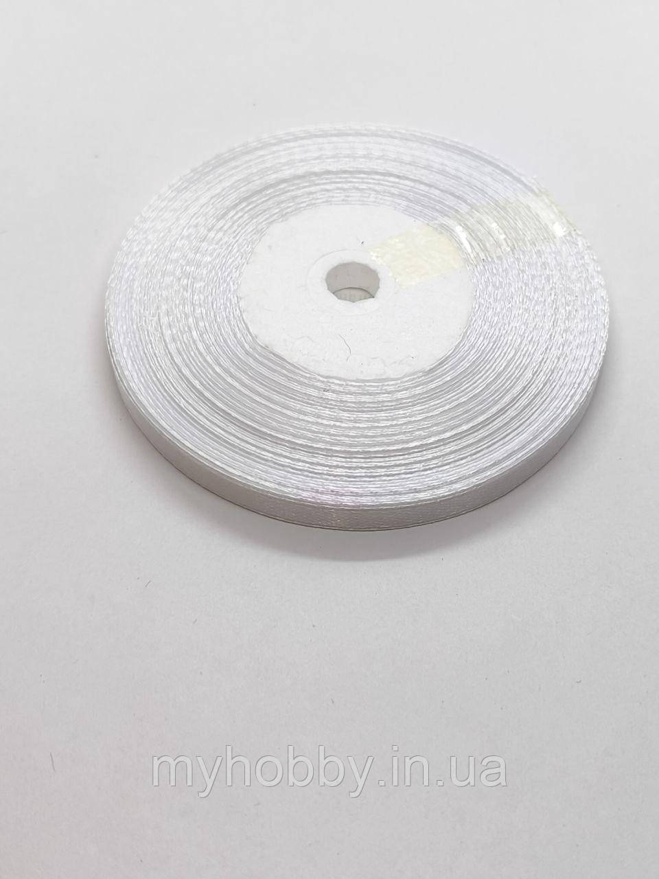 Атласна стрічка 0,6см -33м біла, фото 1