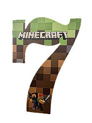 Цифра 7 з гофро-картону - майнкрафт УЦІНКА!
