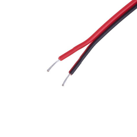 Дріт живлення плоский 2-жильний 26 AWG (PVC, 7/0.14/TS) чорний + червоний, 1 м, фото 1