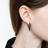 Металева сережка з одним шипом унісекс сережка-кільце в одно вухо сережка сучасний вінтажний стиль базова сережка з медичної сталі