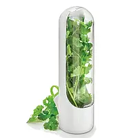 Контейнер для зберігання зелені в холодильнику 25×6 см ємність для зелені білий Fresh Herb Saver