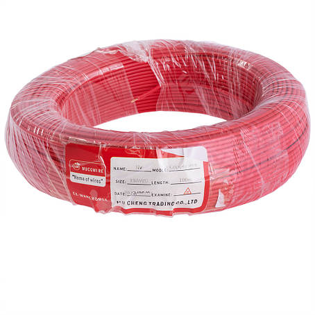Дріт багатожильний 0.75mm2 (19AWG/24xD0.20 мм, мідь, PVC), червоний, 1 м, фото 1