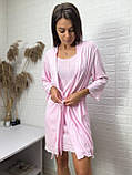 Ніжний жіночий комплект халат та нічна сорочка трикотаж, фото 2