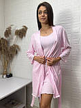 Ніжний жіночий комплект халат та нічна сорочка трикотаж, фото 4