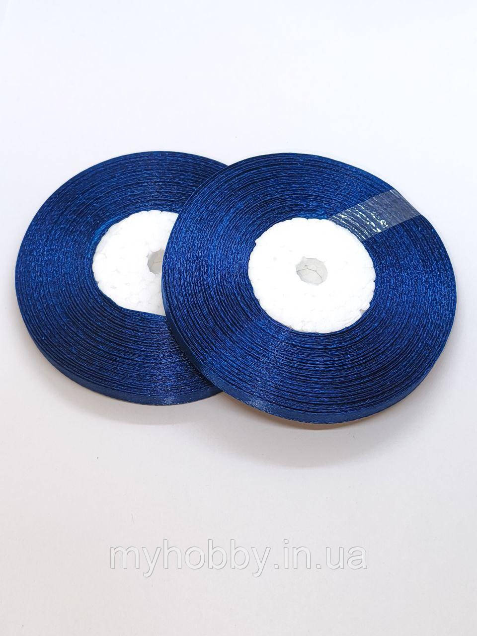 Атласна стрічка 0,6см -33м сапфірова, фото 1