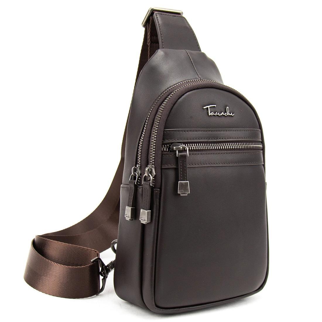 Сумка-слінг чоловіча шкіряна Tavinchi TV-SM8-830C коричнева