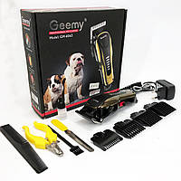 Машинка для стрижки тварин Gemei GM 6063 + 4 насадки грумінгу PR-19