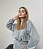 Жіноче худі на блискавці; Кольори: сірий меланж, молоко, чорний; Розміри — оверсайз (42-46) ;, фото 4