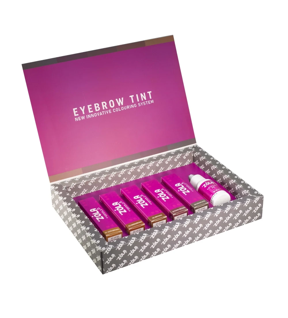 Набір фарб для брів Zola в тюбиках з окисником  професійний догляд і стійкий результат