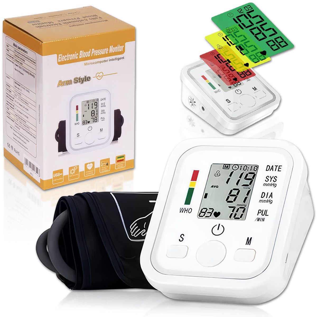 Електронний тонометр з манжетом Protech Arm Style XK-1 Автоматичний тонометр для вимірювання тиску, фото 1