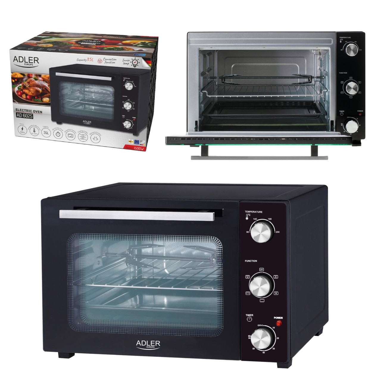 Електрична духовка Adler AD 6025, 35L, 1500 Вт, фото 1