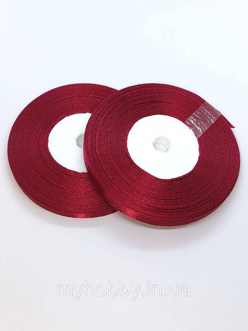 Атласна стрічка 0,6см -33м бургунді, фото 1