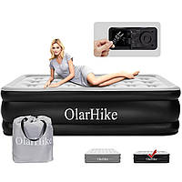 Матрац надувний OlarHike 198×101×46 см, з насосом, міцний, водостійкий