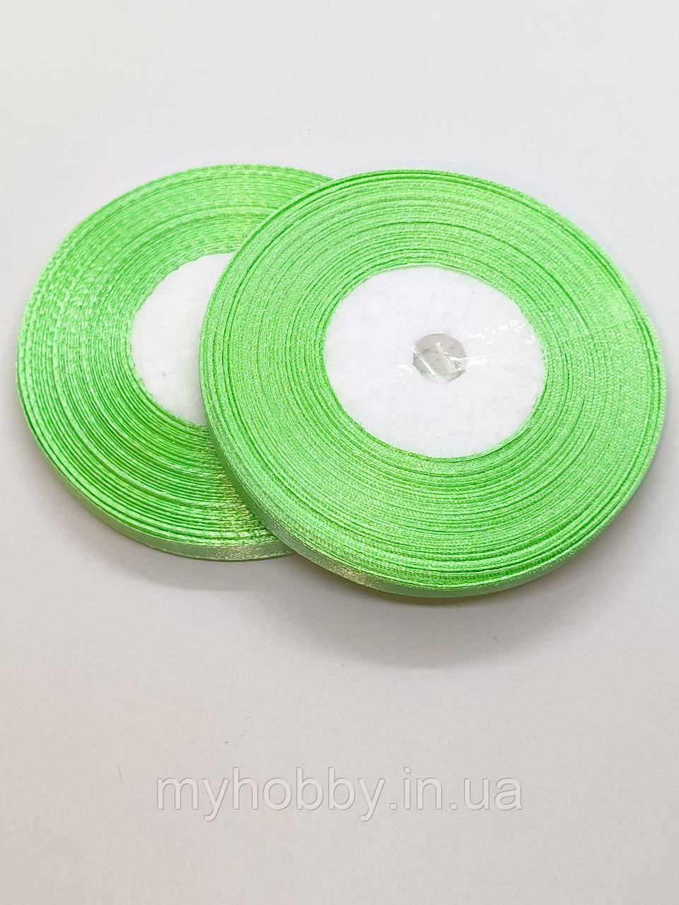 Атласна стрічка 0,6см -33м м'ятний, фото 1