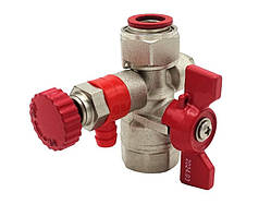 Кульовий кран 1/2" ВВ Valogin для підключення манометра VG-108201