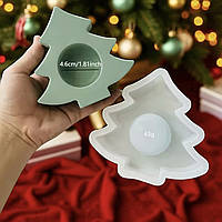 Молд для свічника/кашпо/чайної свічки «Ялинка». Для гіпсу, акрилового композиту. Ок. 12 см