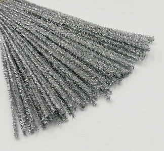 Люрексовий Синельний дріт / Упаковка - 95-100 паличок / Срібний