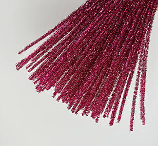 Люрексовий Синельний дріт / Упаковка - 95-100 паличок / Малиновий