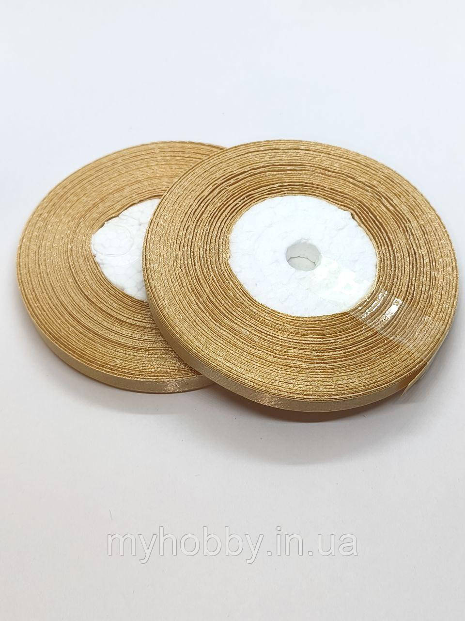 Атласна стрічка 0,6см -33м бежева, фото 1