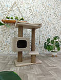 Игровой комплекс когтеточка с лежанкой и подушкой для кошек 95*40*60 см, фото 4