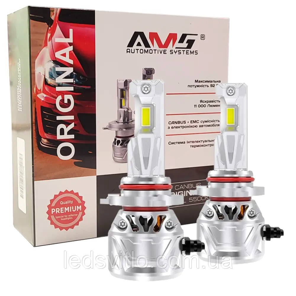 LED лампи автомобільні AMS ORIGINAL-F HB4 9006 12V (9-16V) 92W 11000Lm 5500K CANBUS (комплект 2шт)
