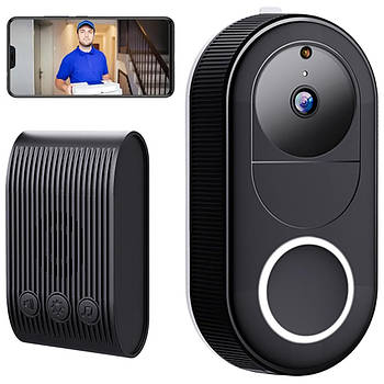 Бездротовий дверний дзвінок з відеокамерою з WiFi, від USB / Домофон з камерою / Відеодомофон / Відеодзвінок