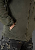 Толстовка флісова Polartec олива з плащівкою, фото 5