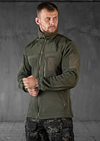 Толстовка флісова Polartec олива з плащівкою, фото 2