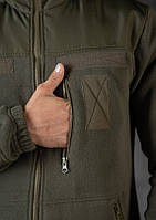 Толстовка флісова Polartec олива з плащівкою, фото 6