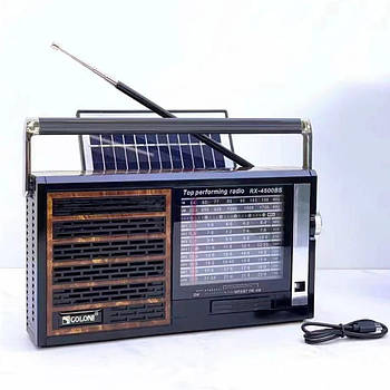 Радіоприймач із сонячною панеллю від USB, RX-4500BS / Портативне цифрове радіо / ФМ-радіо з акумулятором