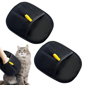 2 шт Двостороння рукавичка для вичесування шерсті 24*16 см / Рукавиця для прибирання шерсті / Щітка для шерсті