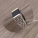 Срібна печатка чоловіча із золотою пластиною 375. Каблучка срібна чоловіча з золотом. 20 розмір, фото 8