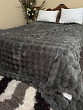 Покривало зі штучного хутра класу Люкс "Кролик-шиншила" 200*230, фото 3