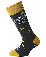 Термошкарпетки дитячі лижі Lasting SJW - 70% Merino wool (921 - S - чорний/жовтий)