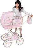 Коляска для ляльок DeCuevas Sophie з сумочкою та парасолькою (розмір ш40-д90-в105см) 82075 Рожева, фото 3