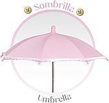 Коляска для ляльок DeCuevas Sophie з сумочкою та парасолькою (розмір ш40-д90-в105см) 82075 Рожева, фото 6