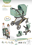 Коляска-трансформер для ляльок 3в1 DeCuevas Capriccio з сумочкою (розмір ш38-д65-в79см) 81773 Зелена, фото 9