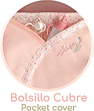 Коляска для ляльок DeCuevas Tulipe Vintage з сумочкою (розмір ш28-д80-в70см) 87074 Рожева, фото 6