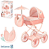 Коляска для ляльок DeCuevas Tulipe з сумочкою та парасолькою (розмір ш42-д80-в93см) 81074 Рожева, фото 10