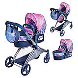 Коляска-трансформер для ляльок 3в1 DeCuevas Magic Bubble з сумочкою (розмір ш38-д65-в73см) 81776 Синя, фото 2